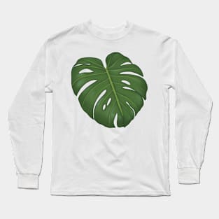 Green Monstera leaf Long Sleeve T-Shirt